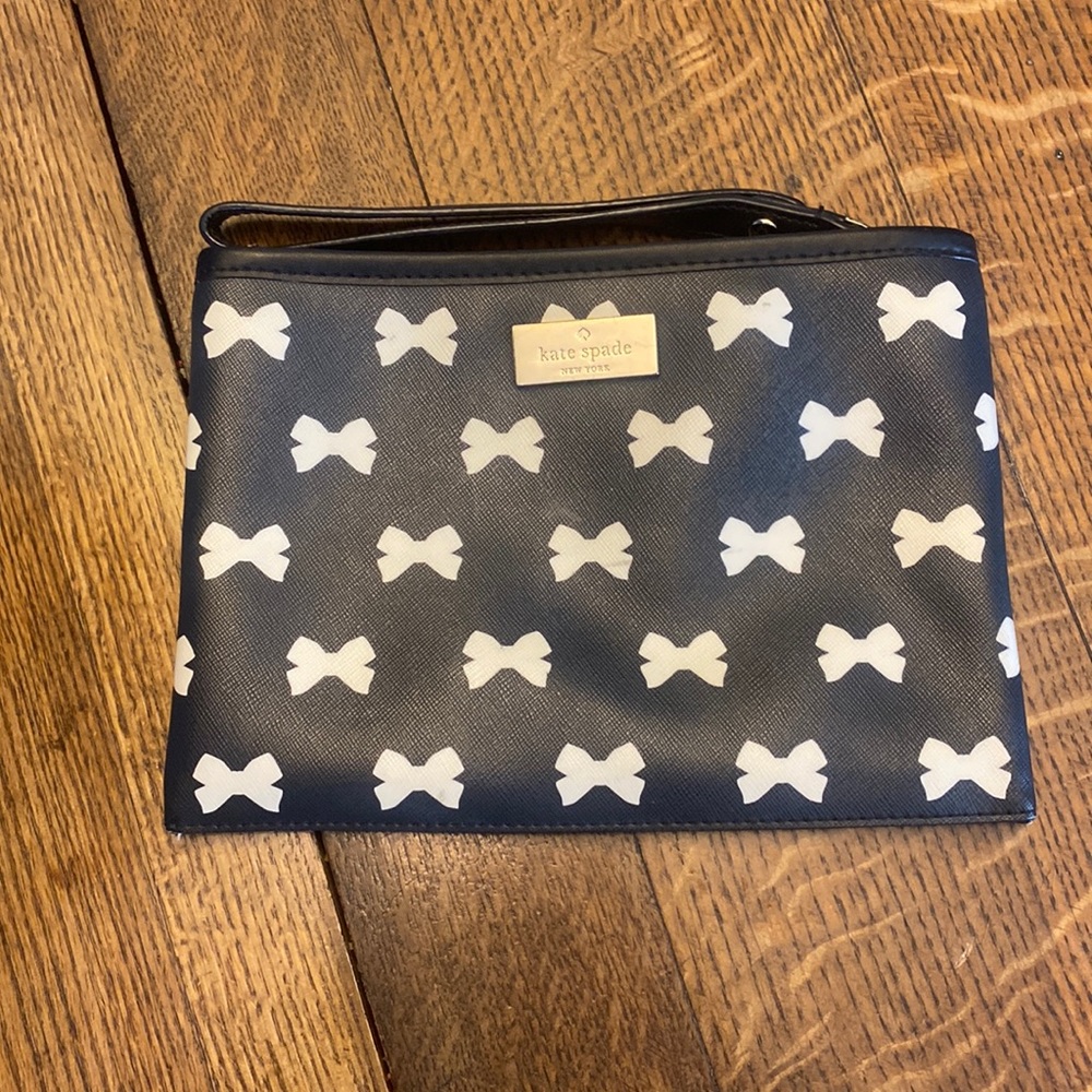 Kate Spade Black and White Bow Wristlet/Clutch